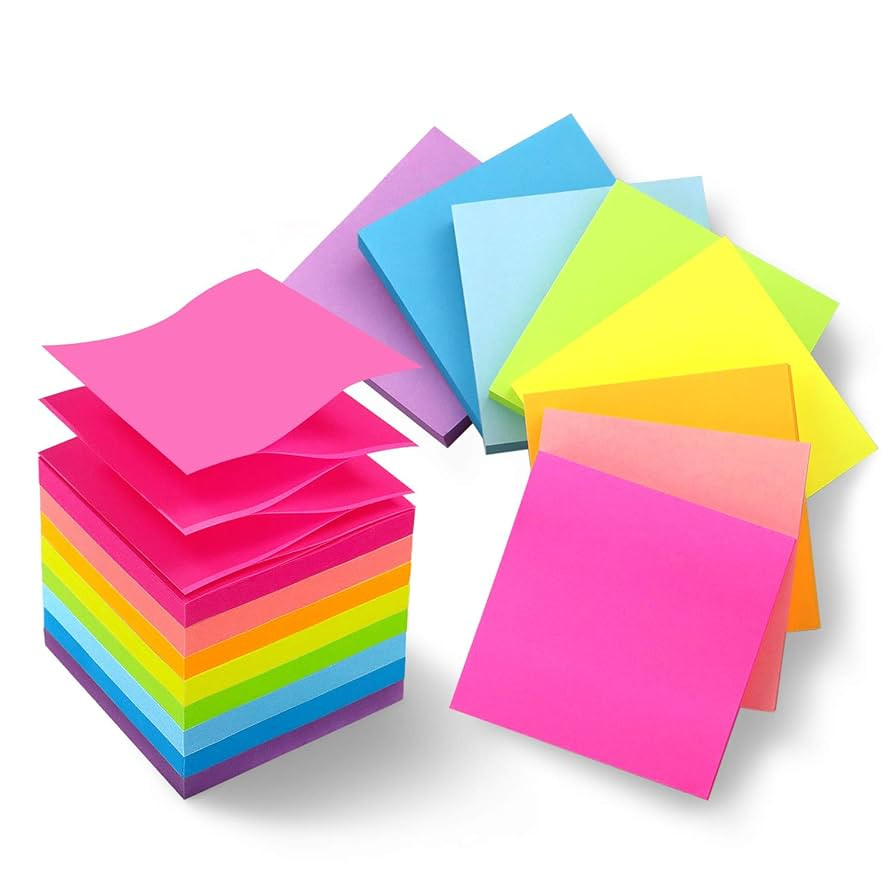 8 Pads Pop Up Sticky Notes 3x3 Refills Bright Colors Self-Stick Notes Pads Super Adhesive Sticky ... | Amazon (US)