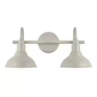 Hampton Bay Kelford 18 in. 2-Light Grey Bath Vanity Light HDP99180GRN - The Home Depot | The Home Depot