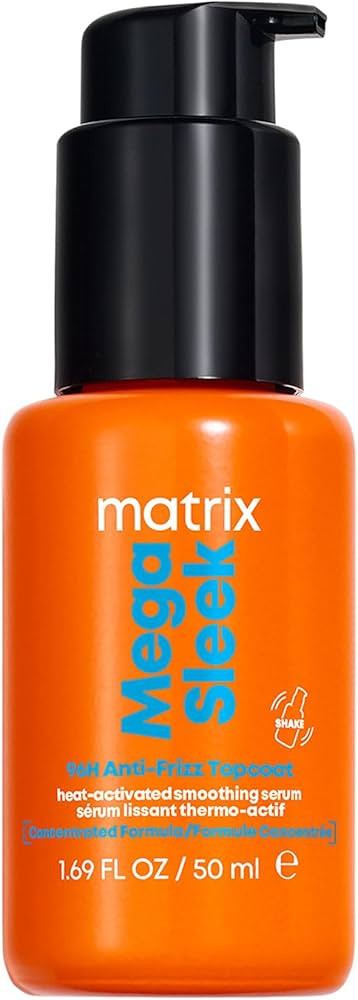 Matrix Mega Sleek 96H Anti-Frizz Topcoat Serum - Humidity Resistant Heat Protection, For Frizzy H... | Amazon (US)