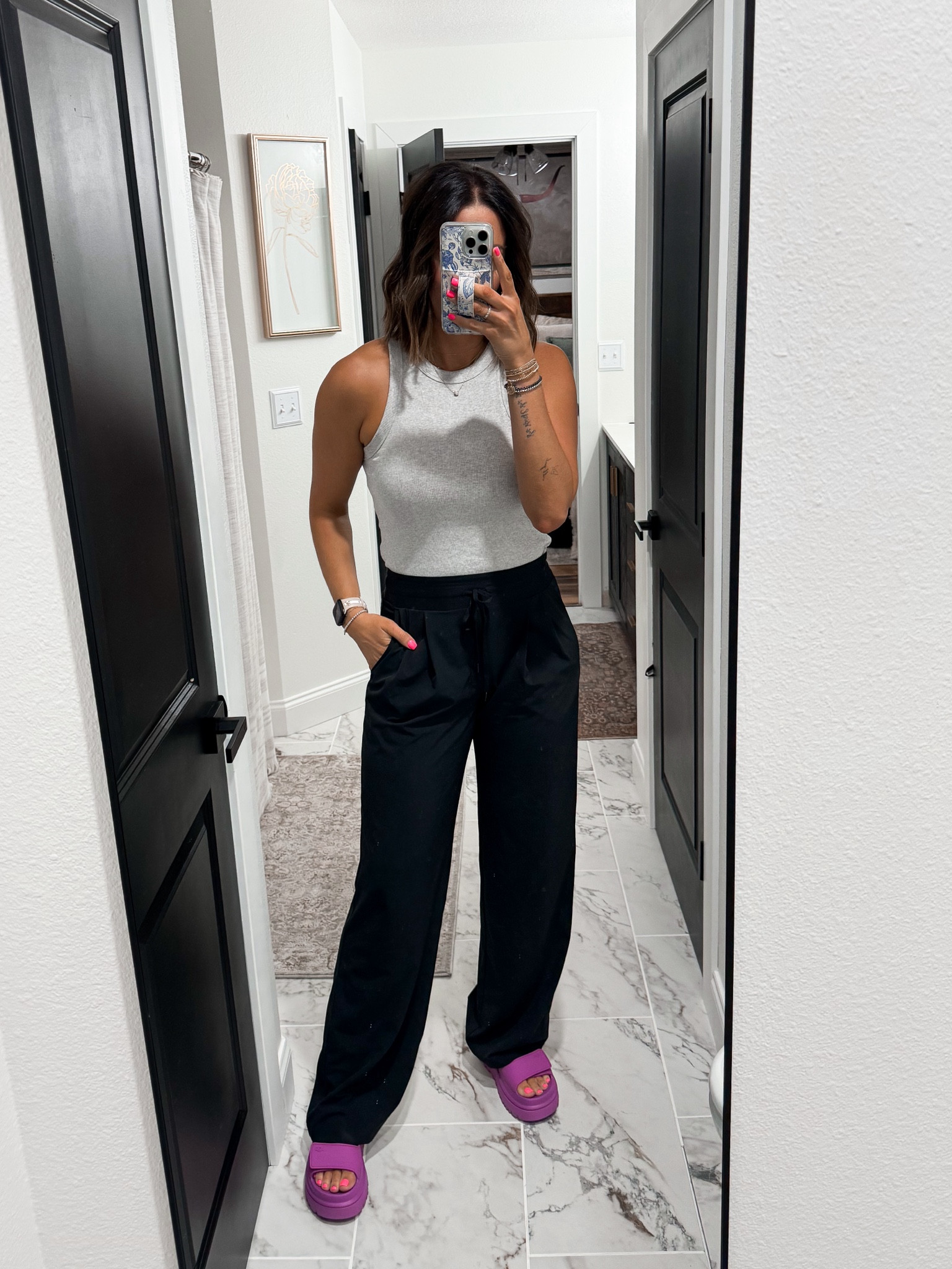 Tank-medium
Pants-small long
Sandals-size down! I’m an 8 and did a 7

#LTKShoeCrush #LTKFindsUnder50 #LTKStyleTip