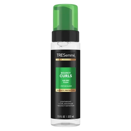 TRESemmé Air Dry Foam for Humidity Protection, Bouncy Curls Foam with Peptide Blend, 7.5 fl oz | Walmart (US)