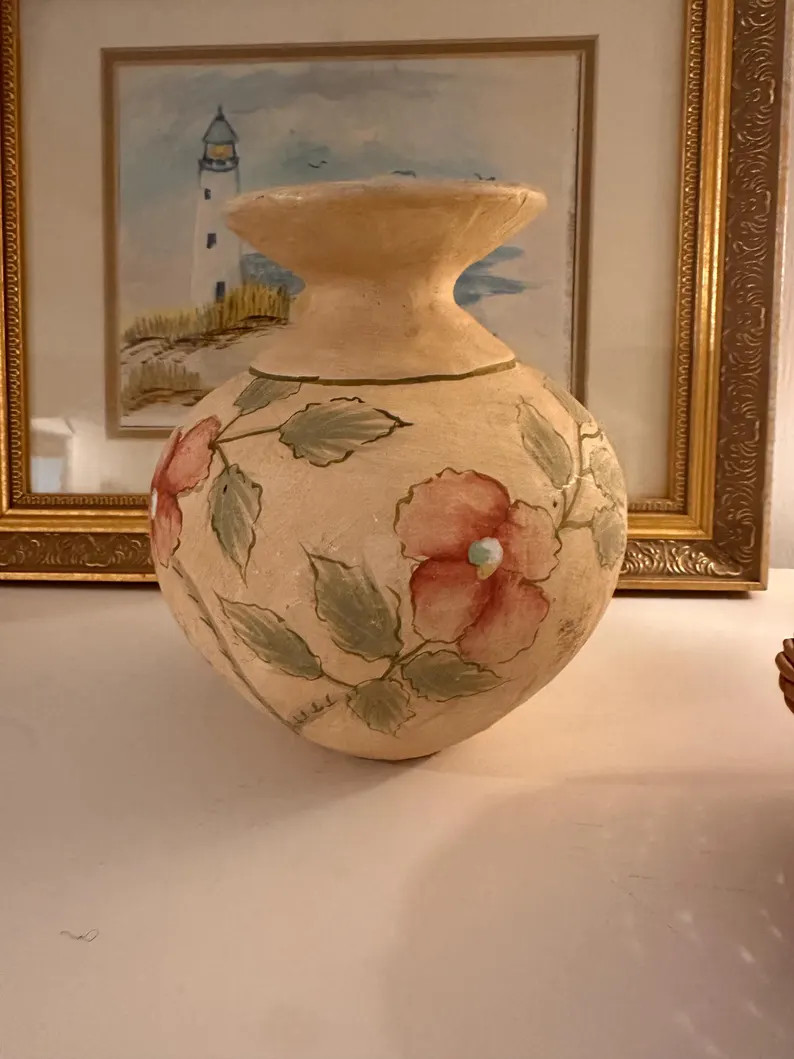 Vintage Hand-painted Floral Vase | Cottagecore | European Style | Decorative Art Pottery - Etsy | Etsy (US)
