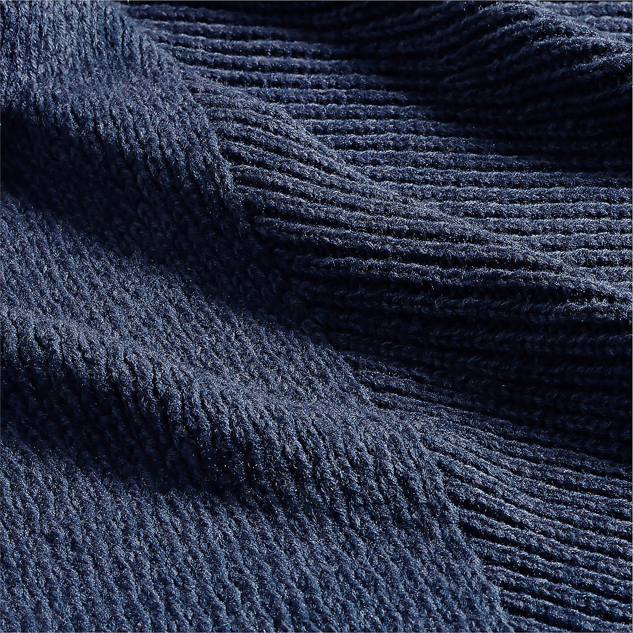 Sweater Knit 70"x55" Deep Indigo Blue Throw Blanket + Reviews | Crate & Barrel | Crate & Barrel