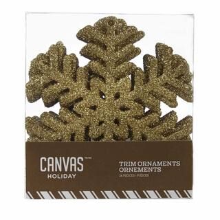 CANVAS Gold Collection Glittering Decoration Snowflake Christmas Ornament, 3 1/2-in, 24-pk#151-26... | Canadian Tire