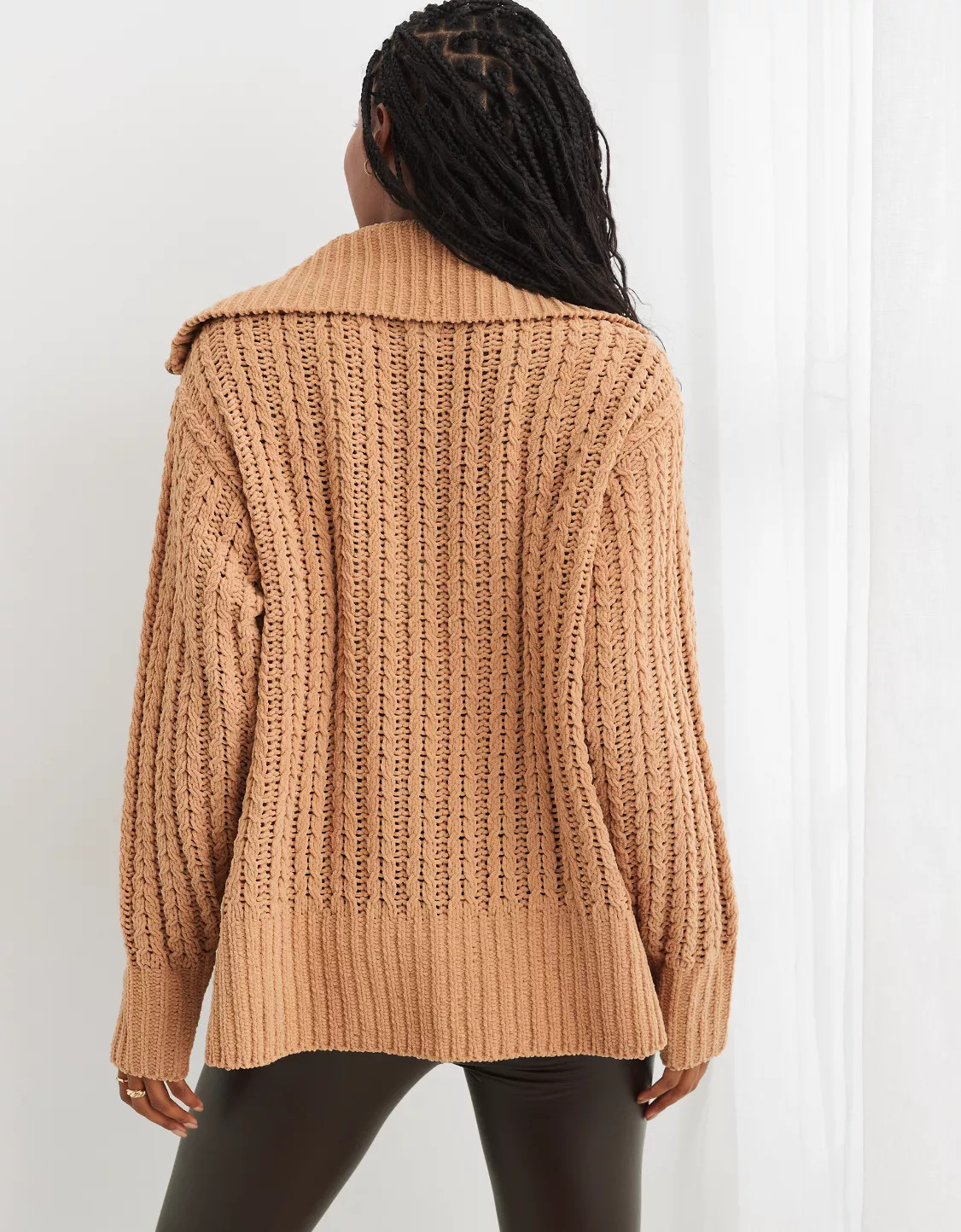 Aerie Cable Car Quarter Zip Sweater | American Eagle Outfitters (US & CA)