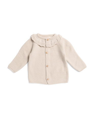 Newborn Girls Ruffle Collar Cardigan | TJ Maxx