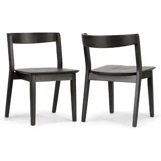 Set of 2 Astor Black Solid Wood Chair with Curved Back - On Sale - Overstock - 31708645 | Bed Bath & Beyond