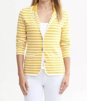 Banana Republic Yellow White Stripes Blazer- Sz S | eBay US