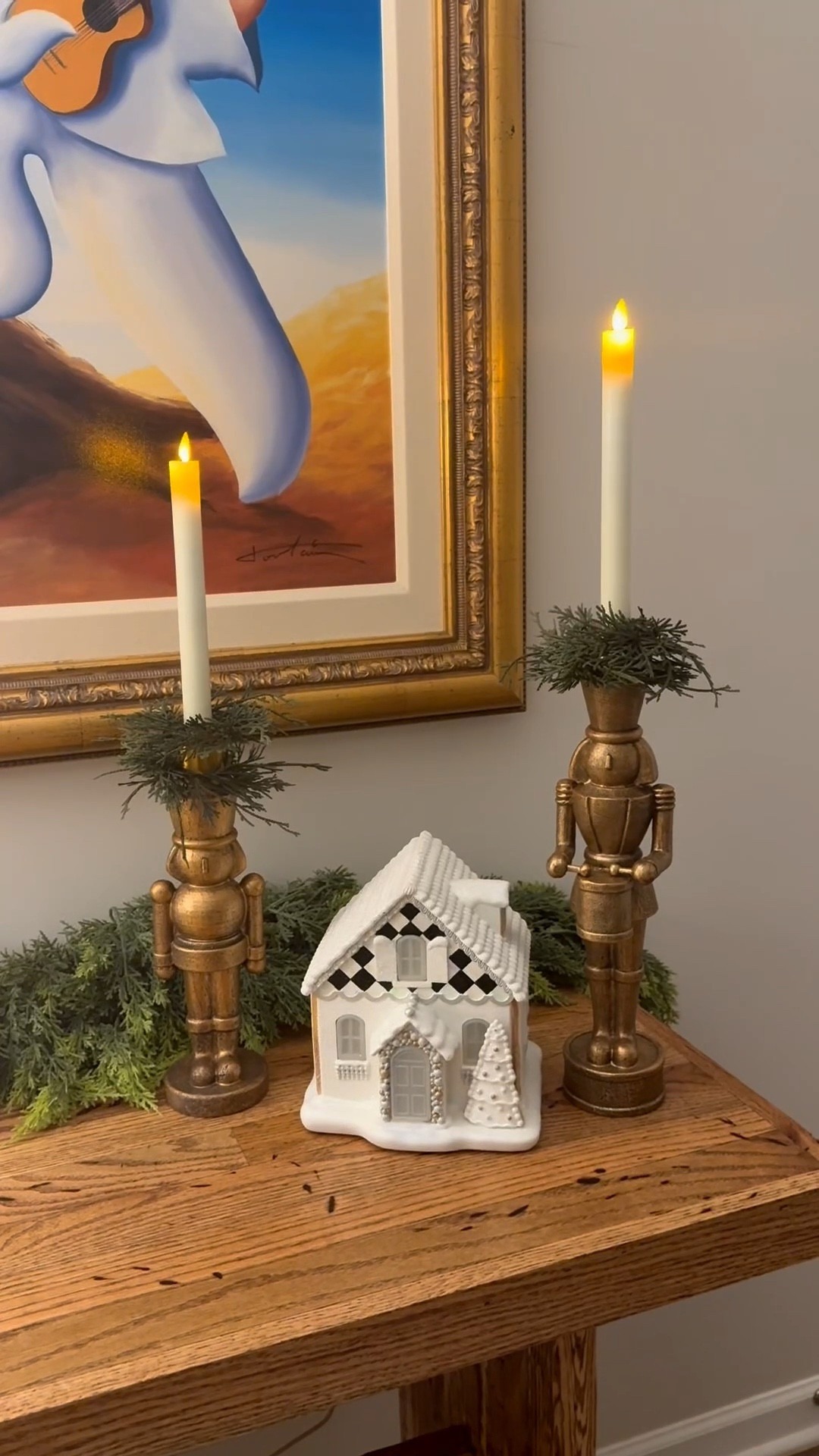 Sharing my Christmas decor entryway set up from last year. This garland is identical to the viral one at the craft store! Everything linked 🔗 #cedargarland #christmas #christmasdecor #christmasgarland #holidaytiktok 

#LTKHoliday #LTKSeasonal #LTKHome