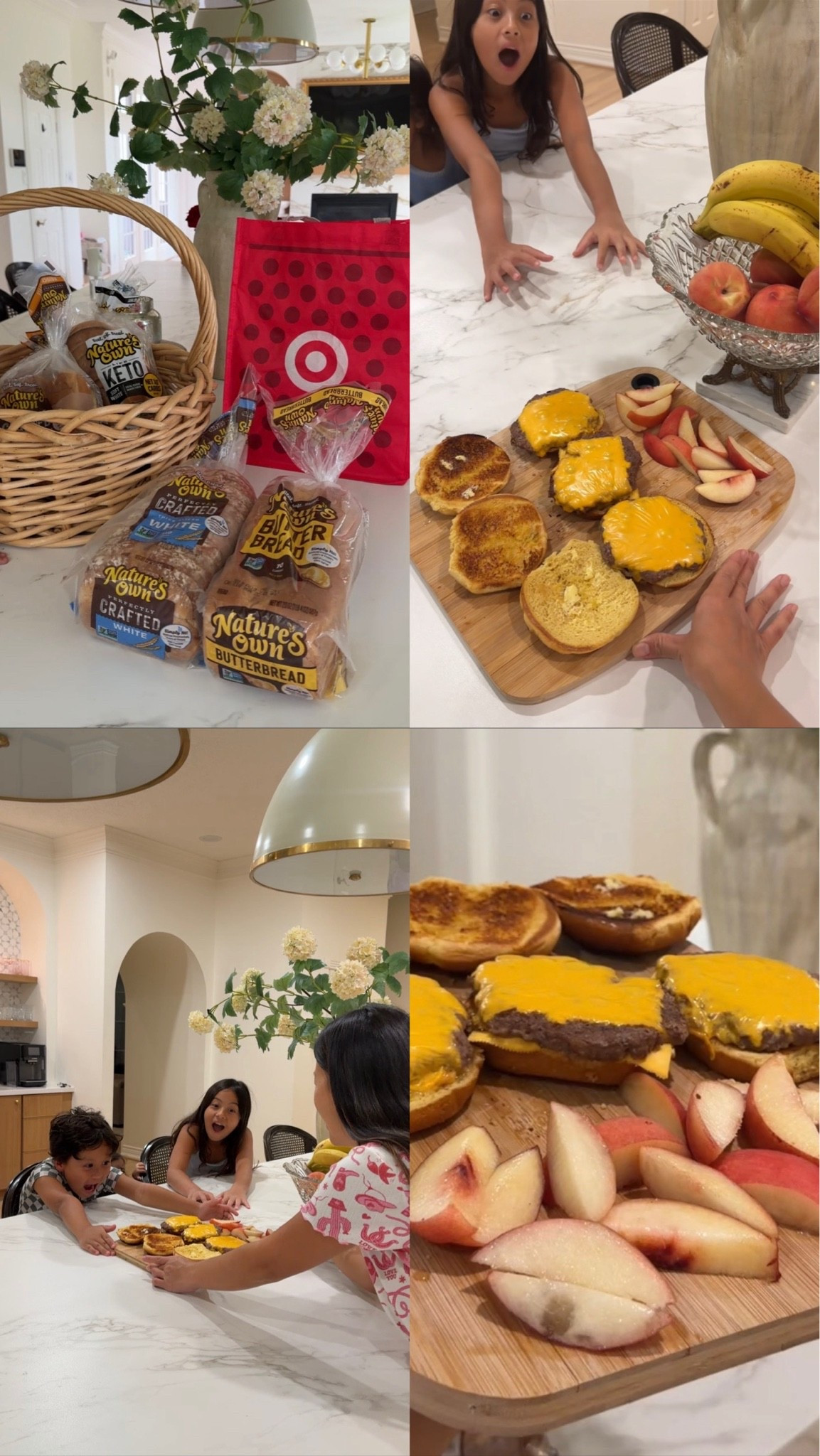 #ad Five-minute dinner hack! 🍔👏 Frozen smash burger patties + American cheese on toasted, buttered @naturesownbread Perfectly Crafted Brioche Hamburger Buns = an easy dinner my kids ask for on repeat. Grab the buns on your next @target run for those extra busy nights! 🙌 #TargetPartner #NaturesOwnPartner #NaturesOwnBread #GetBreaducated