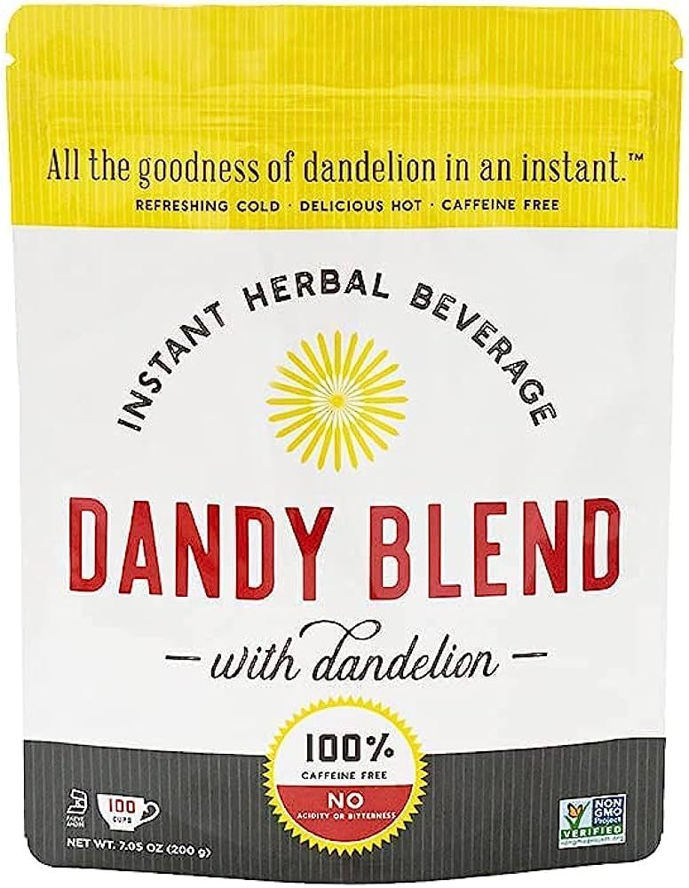 100 Cup Bag of Original Dandy Blend Instant Herbal Beverage with Dandelion, 7.05 oz. (200g) Bag | Amazon (US)