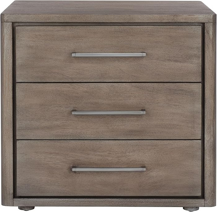 SAFAVIEH Couture Home Collection Rosey Light Brown 3-Drawer Wood Nightstand Table (Fully Assemble... | Amazon (US)