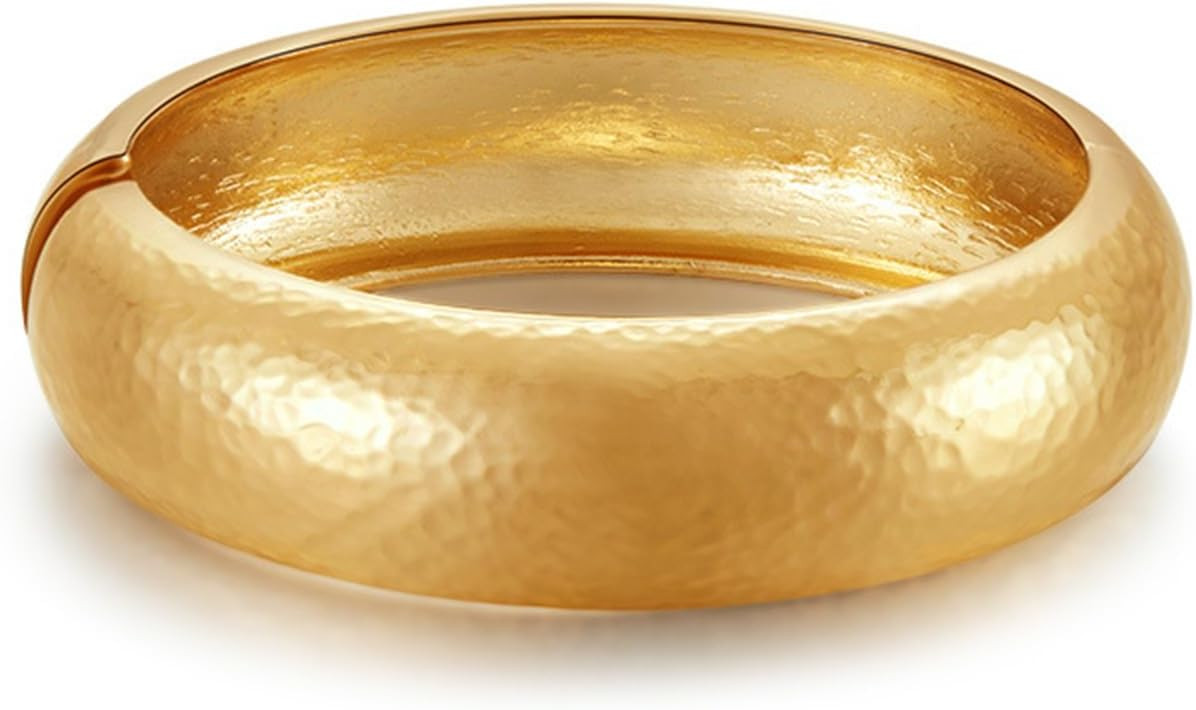 YMBYCM Gold Chunky Bangle Bracelets for Women Trendy Wide Cuff Bracelets | Amazon (US)