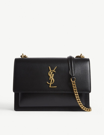 Women's Black and Gold Leather Sunset Medium Cross-body bag | Selfridges