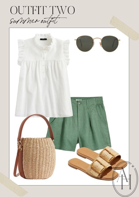 Cute casual summer look. I love these green Madewell shorts and Target slides. 

#LTKSeasonal #LTKFind #LTKstyletip