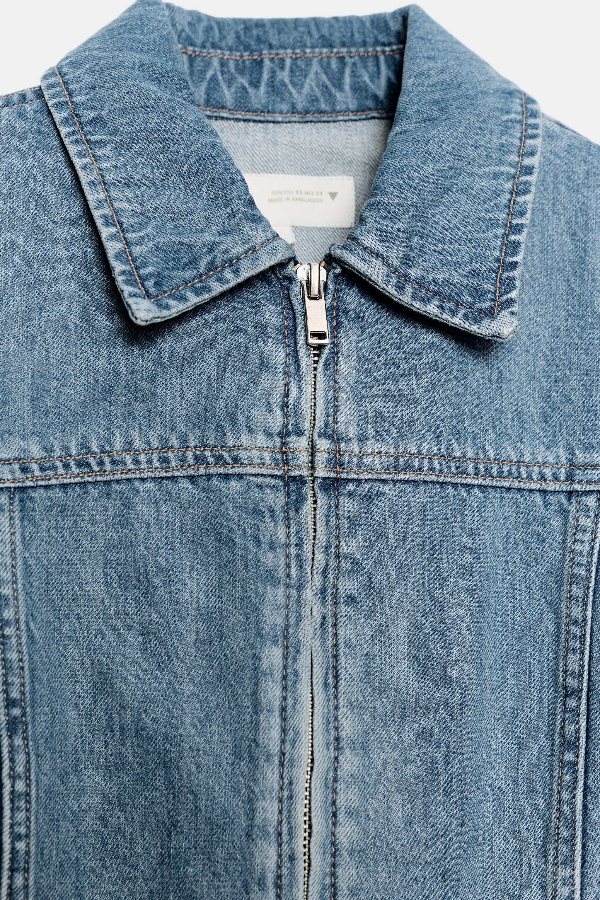 Fitted shirt with lapel collar and short sleeves. Featuring pronounced seams. Front zip closure. | Zara US