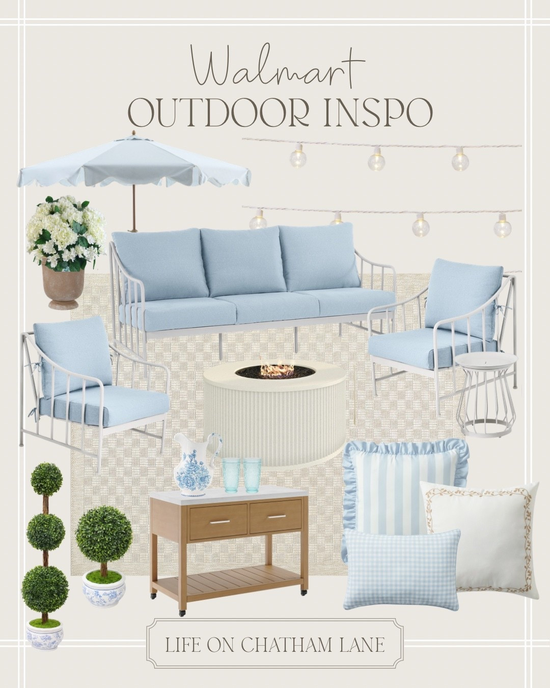 Walmart outdoor finds!  Loving these gorgeous blues for a pretty and cohesive outdoor space! 

#LTKHome #LTKSeasonal