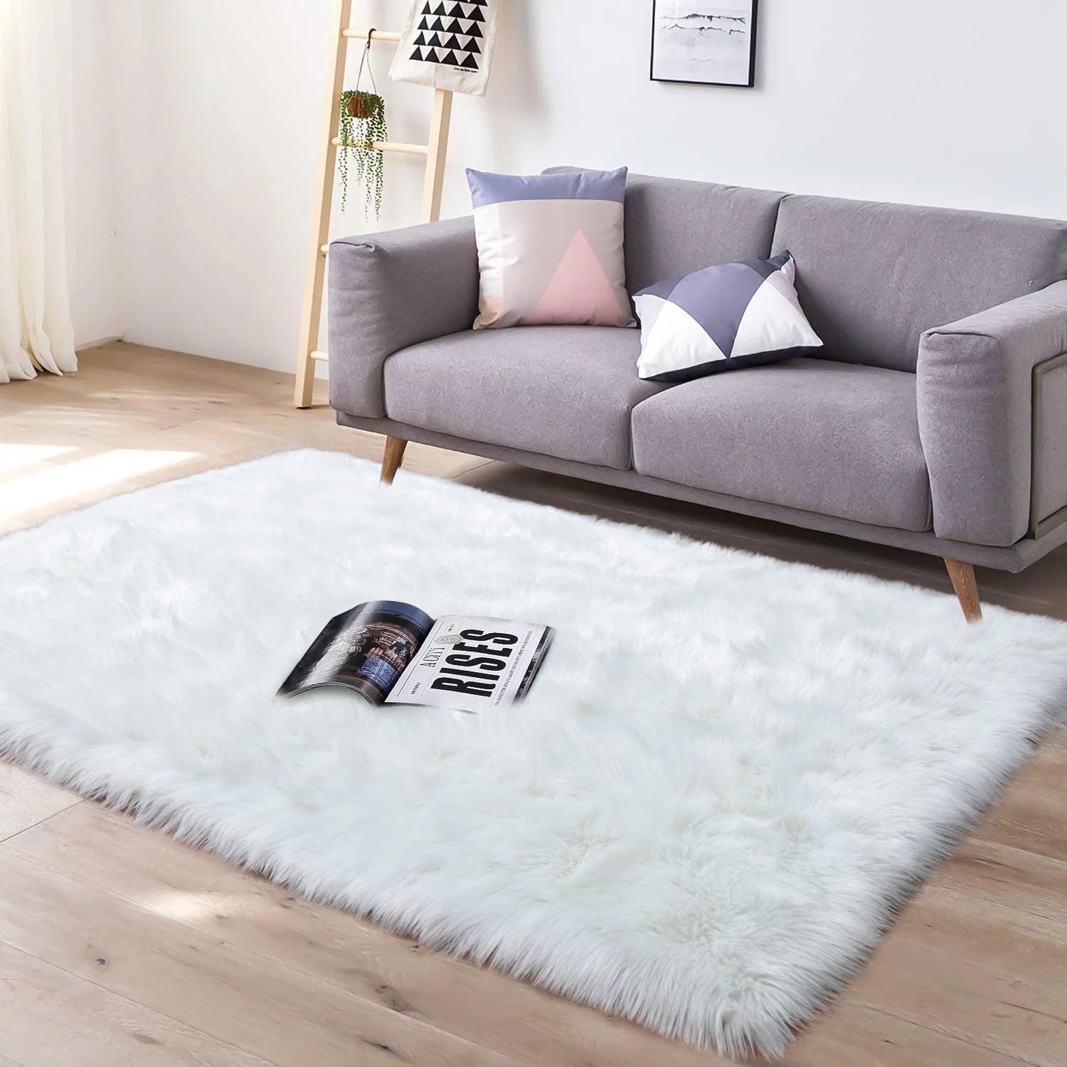 Lochas Super Soft Faux Sheepskin Fur Area Rugs for Bedroom Floor Shaggy Plush Carpet , 3' x 5' ,R... | Walmart (US)