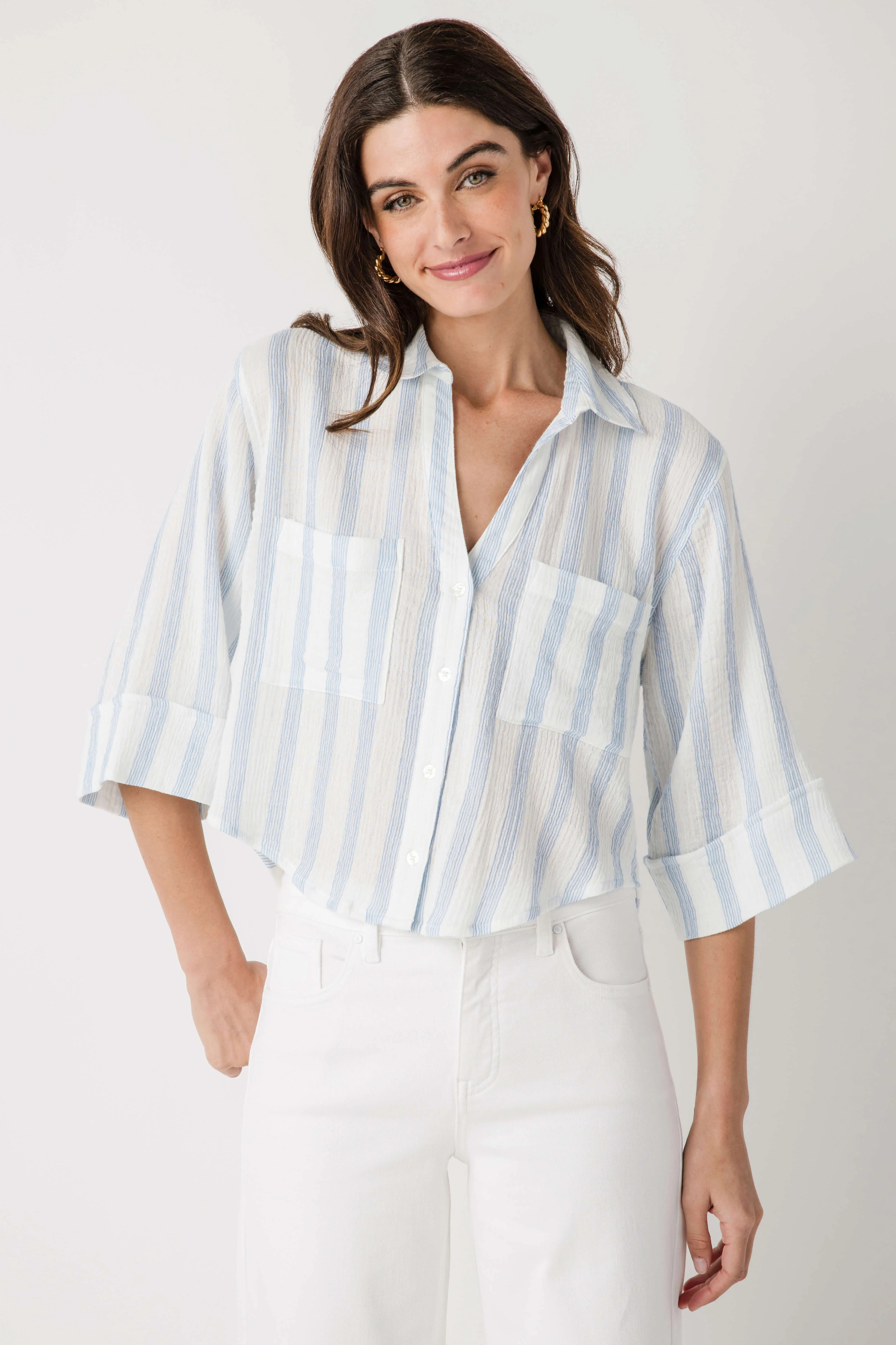 Z Supply Helena Striped Shirt | Social Threads