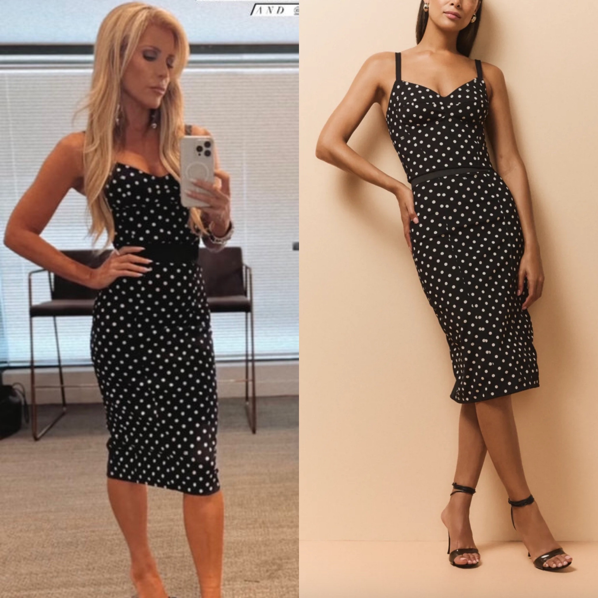 Tracy Tutor’s Black Polka Dot Skirt Set 📸= @tracytutor