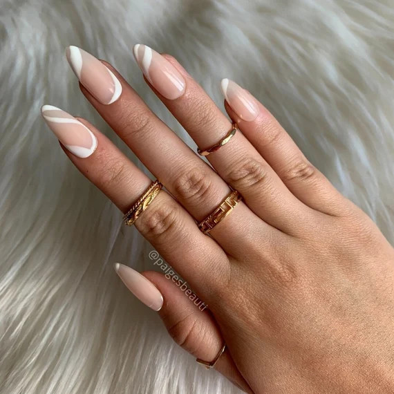 White Swirl | Abstract Press on Nails | Etsy (US)