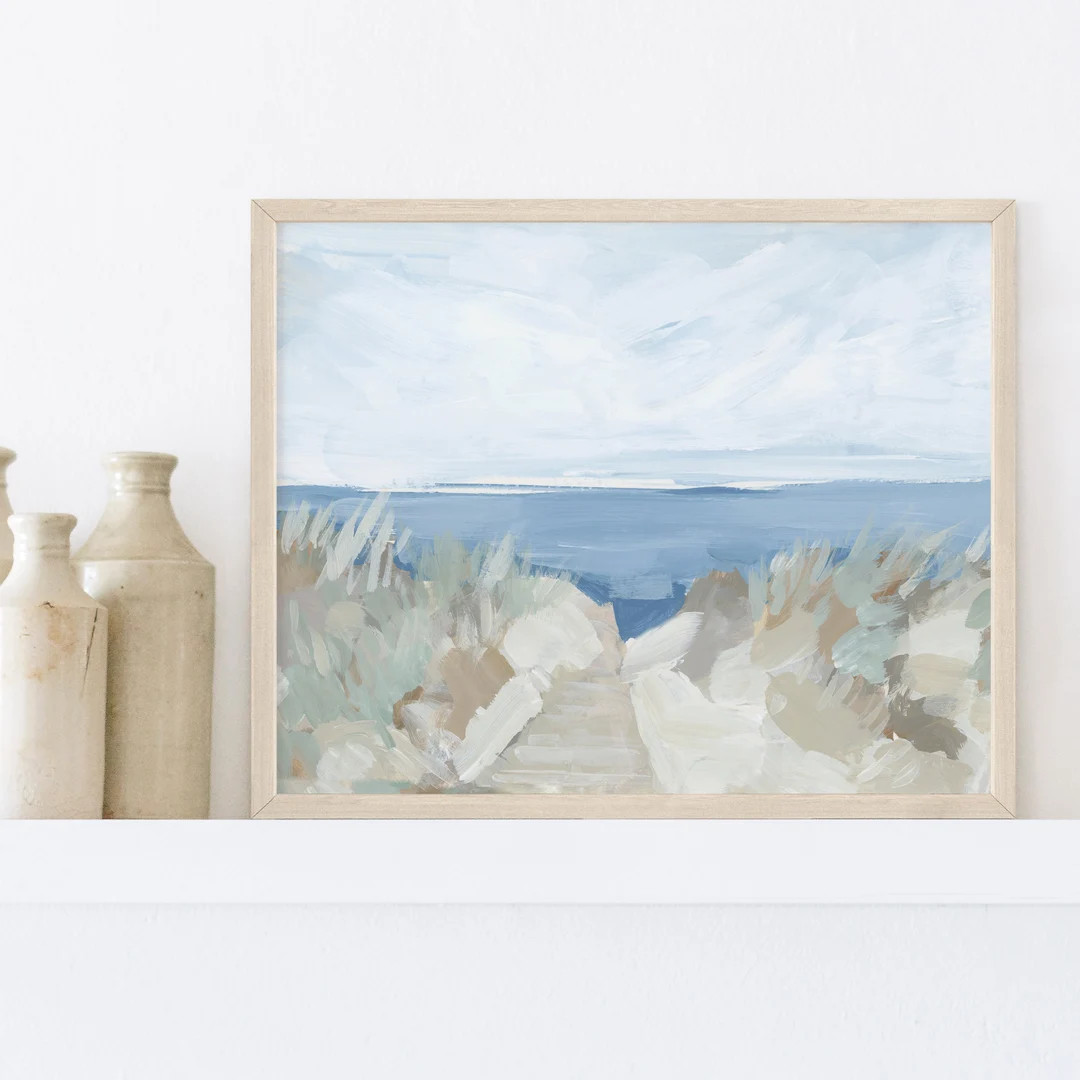 Beach Painting Beachscape Artwork Coastal Grandmother Decor Coastline Dune Wall Art | "Path to th... | Etsy (US)