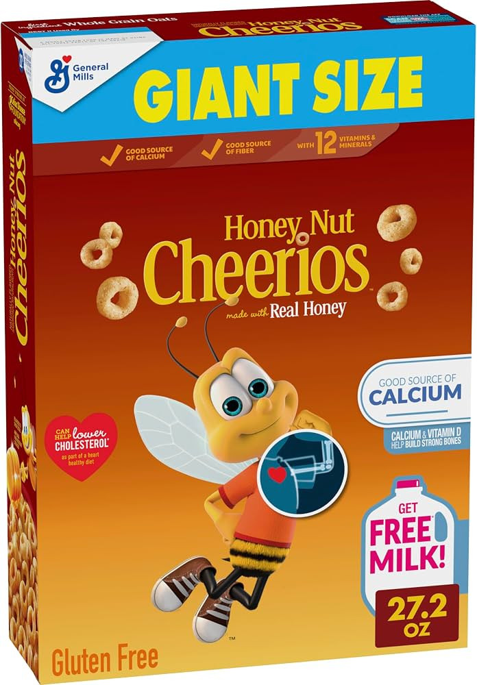 Amazon.com: Cheerios Honey Nut Cheerios Heart Healthy Breakfast Cereal, Gluten Free Cereal With W... | Amazon (US)