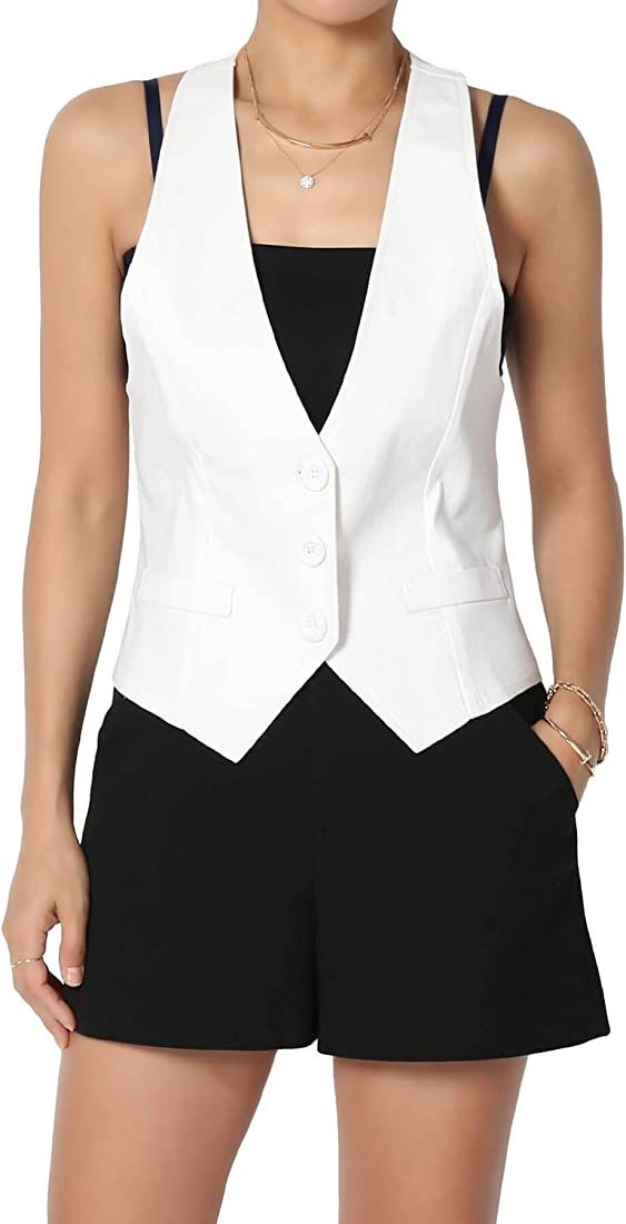 TheMogan Dressy Casual Versatile Racerback Vest Uniform Tuxedo Suit Waistcoat | Amazon (US)