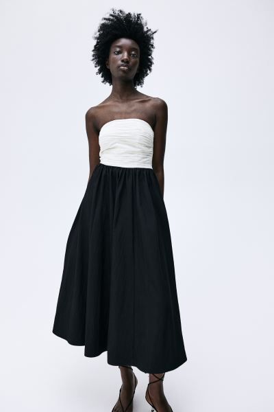 Bandeau Dress - Black/white - Ladies | H&M US | H&M (US + CA)