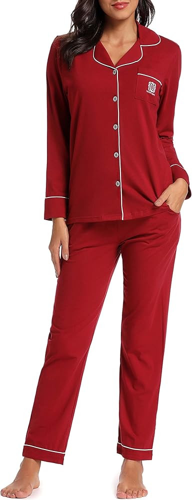 N NORA TWIPS Womens Pajama Sets Long Sleeve Sleepwear Button Down Shirt Nightwear Soft PJ Lounge ... | Amazon (US)