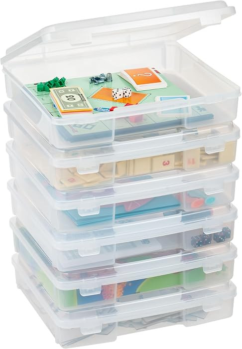 IRIS USA Board Game Storage Containers, 6-Pack |Made in USA| Organizers with Built-In Handle & Sn... | Amazon (US)