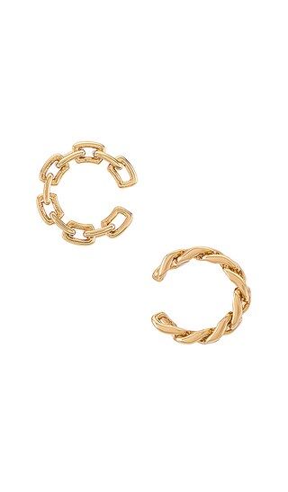 BaubleBar Michel Curb Chain Ear Cuff Set in Gold from Revolve.com | Revolve Clothing (Global)