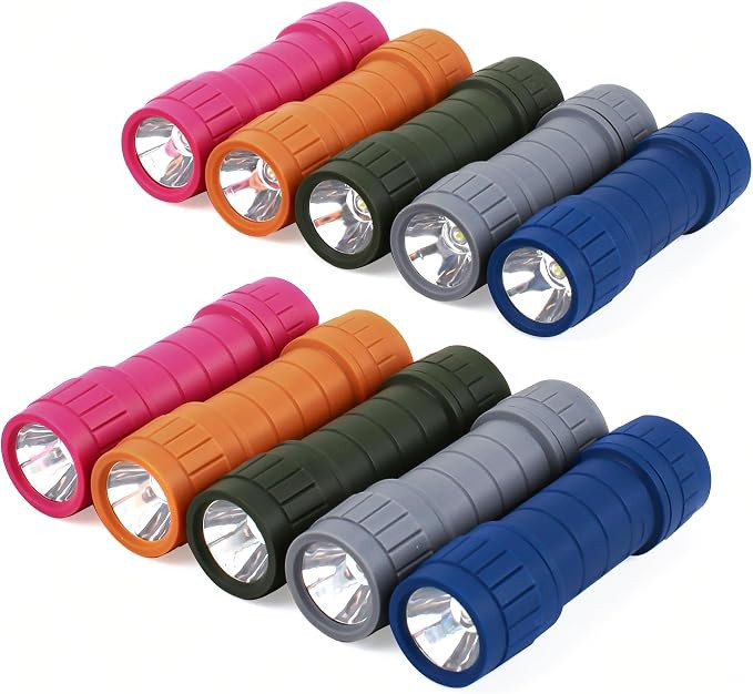 10-Pack Professional Outdoor Mini Flashlights Set, Super Bright 100 Lumen LED Flashlights, Small ... | Amazon (US)
