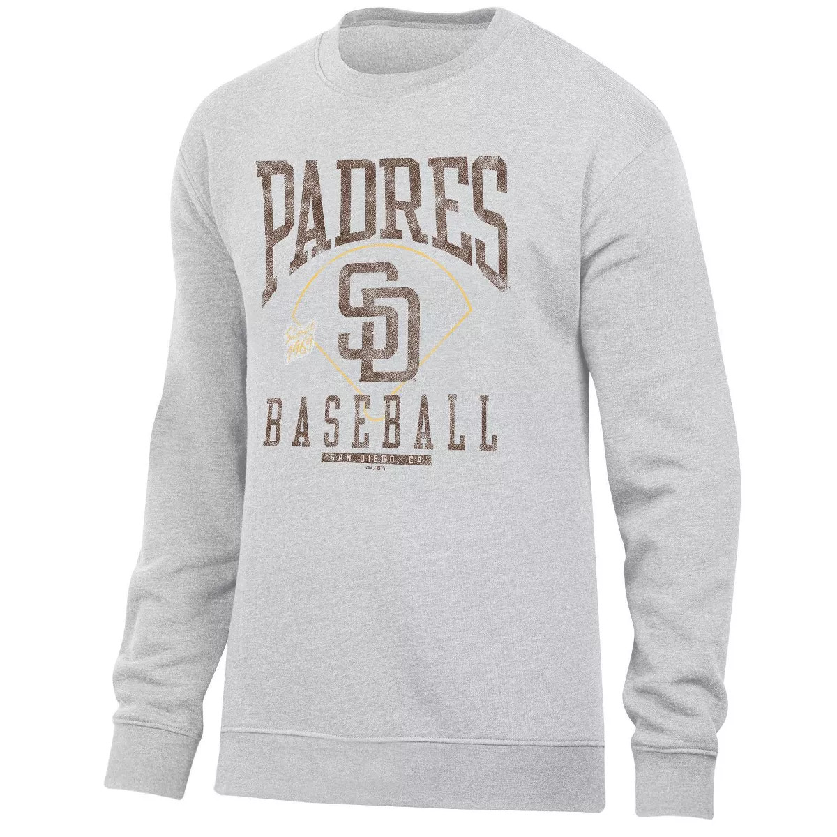 MLB San Diego Padres Men's Ash Crewneck Sweatshirt - XL | Target