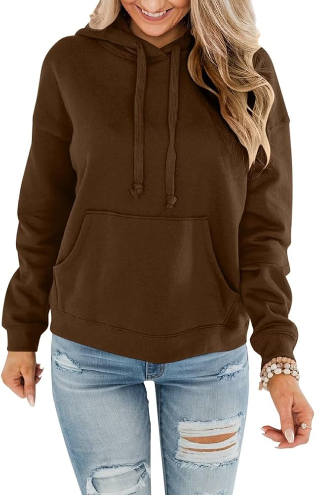 Minetom Women's Lightweight Pullover Hoodies Casual Long Sleeve Sweatshirts Tops with Pocket | Amazon (US)