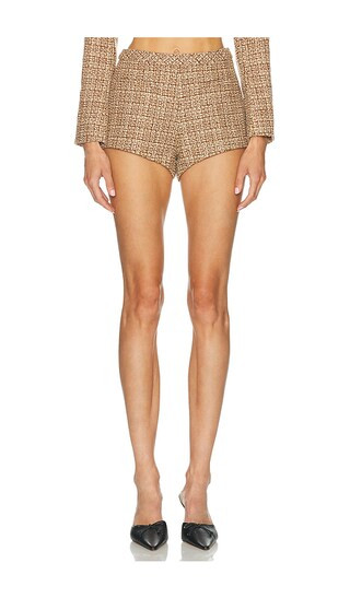 Daphne Tweed Hot Short in Brown Multi | Revolve Clothing (Global)