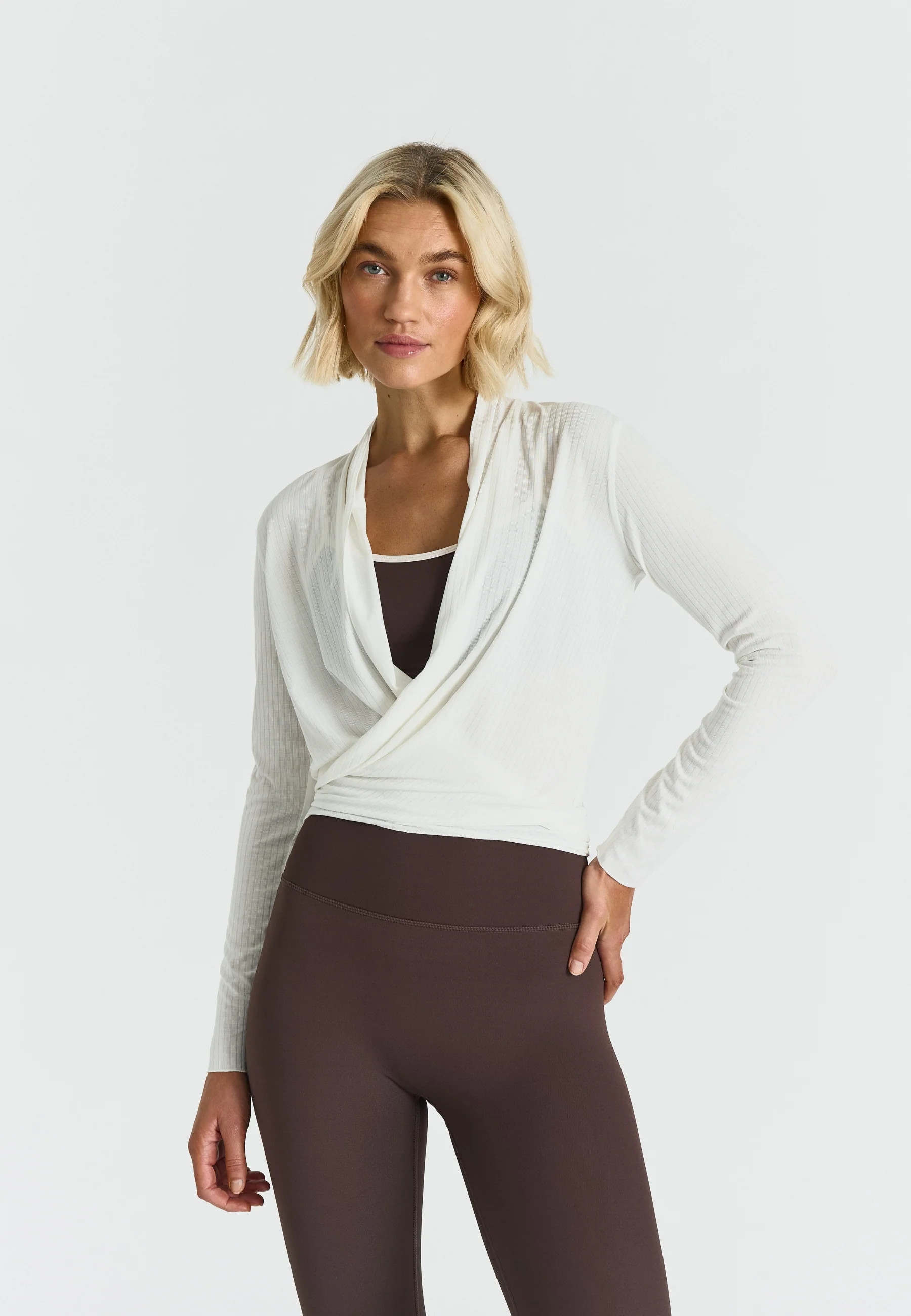 Ribbed Ballet Wrap - Off White | Sisterly Tribe