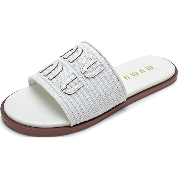 Women's Slide Sandals Square Open Toe, Dressy Shoes Sandals for Beach Party Outdoor Casual | Walmart (US)