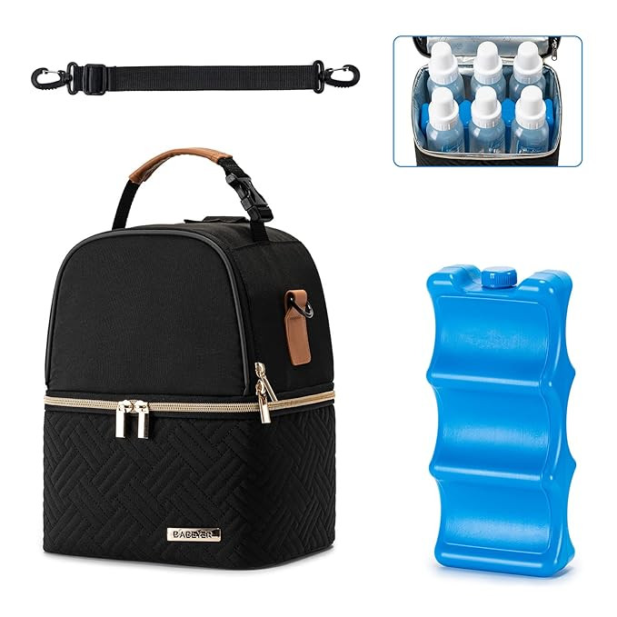 Breastmilk Cooler Bag with Ice Pack Fits 6 Baby Bottles up to 9 Ounce, Breast Milk Pump Cooler Ba... | Amazon (US)