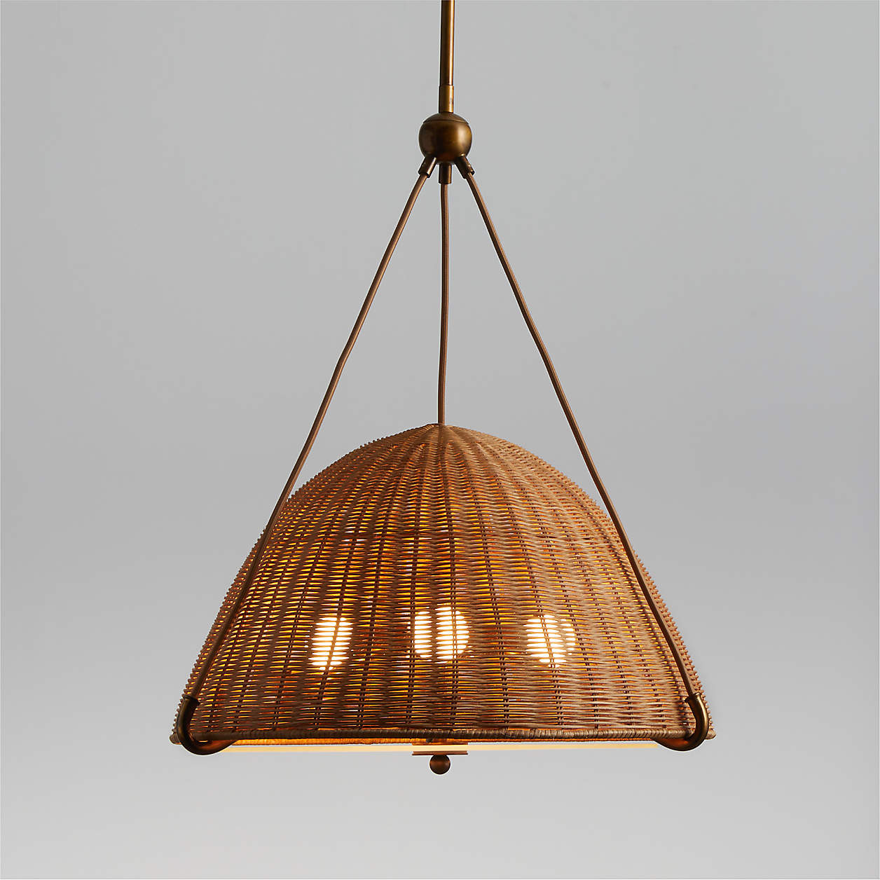 Harwich Medium Woven Rattan Dome Pendant Light by Jake Arnold 20.7" + Reviews | Crate & Barrel | Crate & Barrel