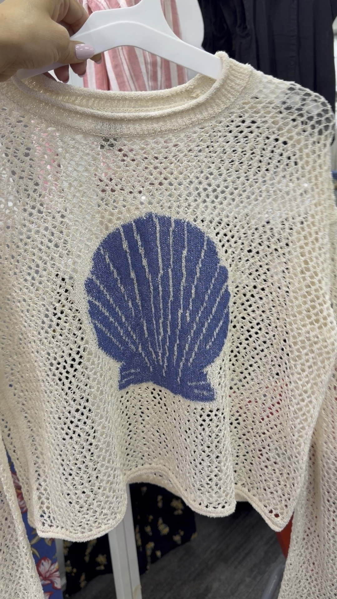 This would be so pretty as a swimsuit cover up! 

seashell vibes nautical out fit east coast vibe coastal outfit 

 