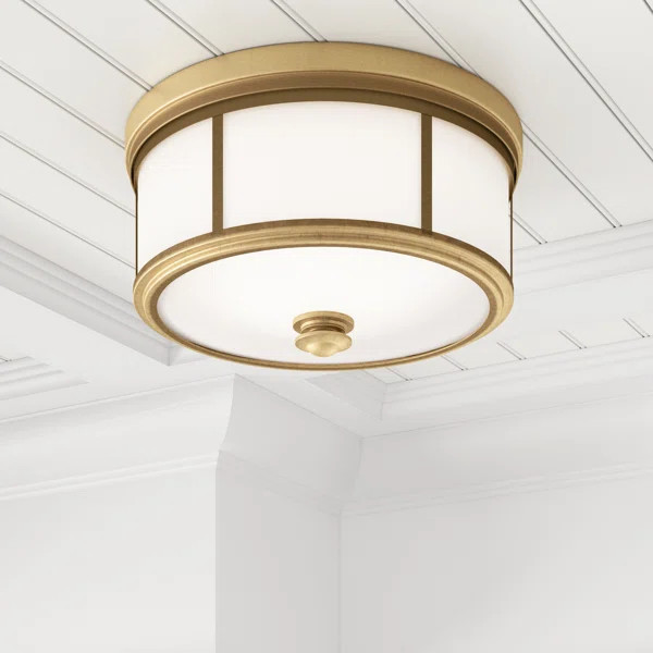 Everlee 2 - Light 13.5'' Unique/Statement Drum Flush Mount | Wayfair North America