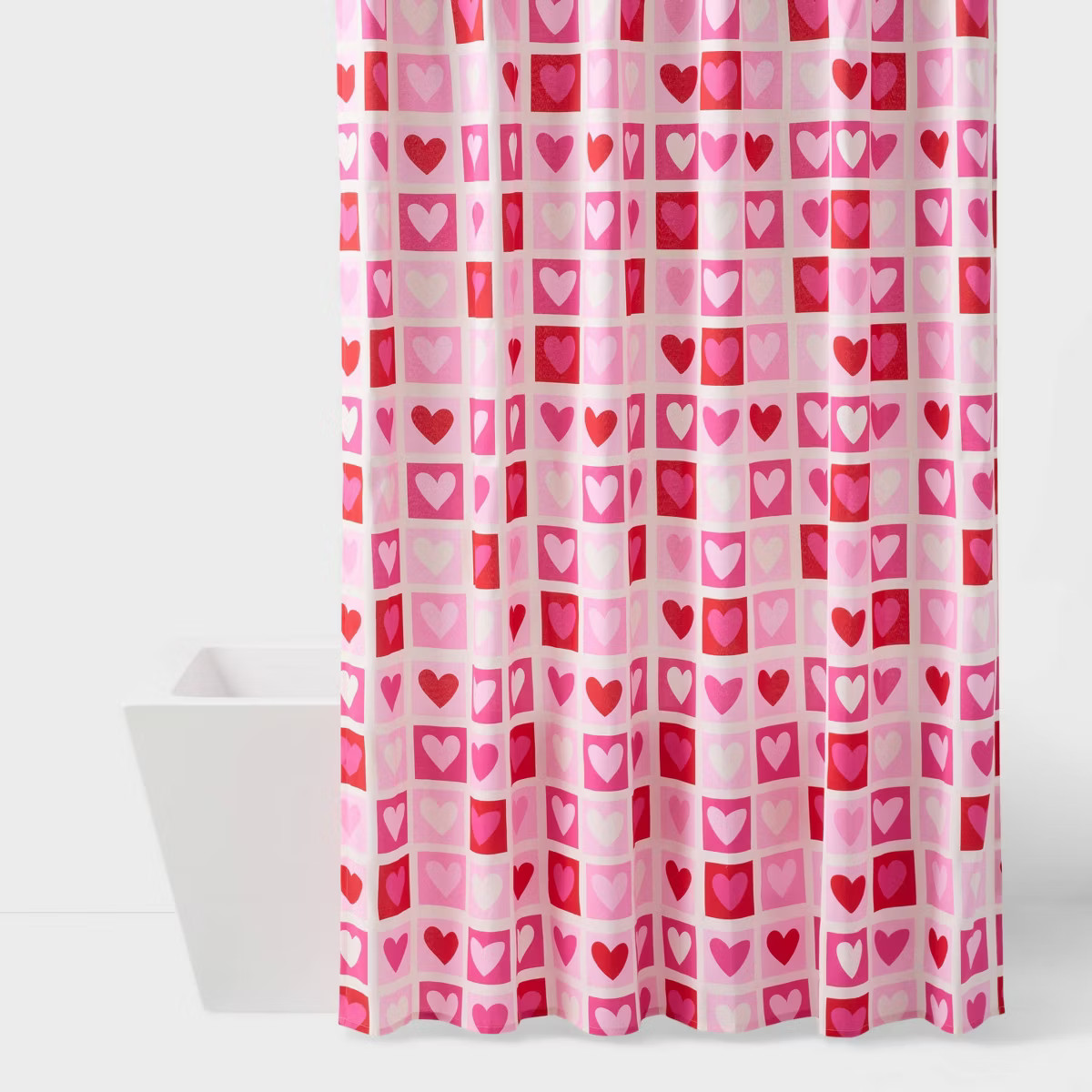 72"x72" Valentine's Day Heart Grid Shower Curtain - Room Essentials™ | Target