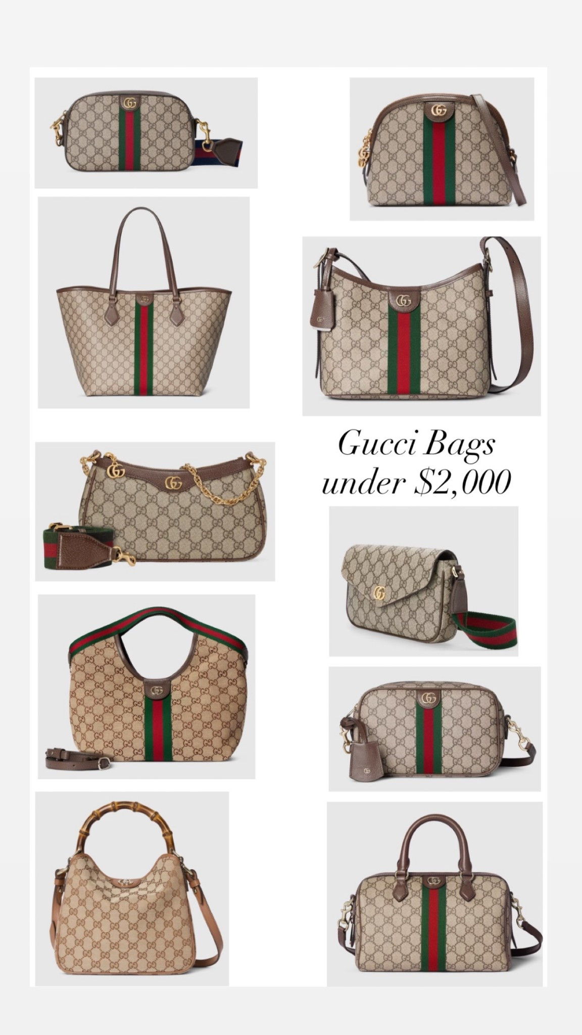 Gucci designer handbags under $2,000! #luxurybags #gucci #designerhandbags 

#LTKdayinmylife #LTKOver40 #LTKootd