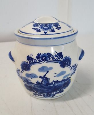 Royal Delft Mustard Jar with Lid Blue and White Porcelain  Made in Holland 9959 | eBay US