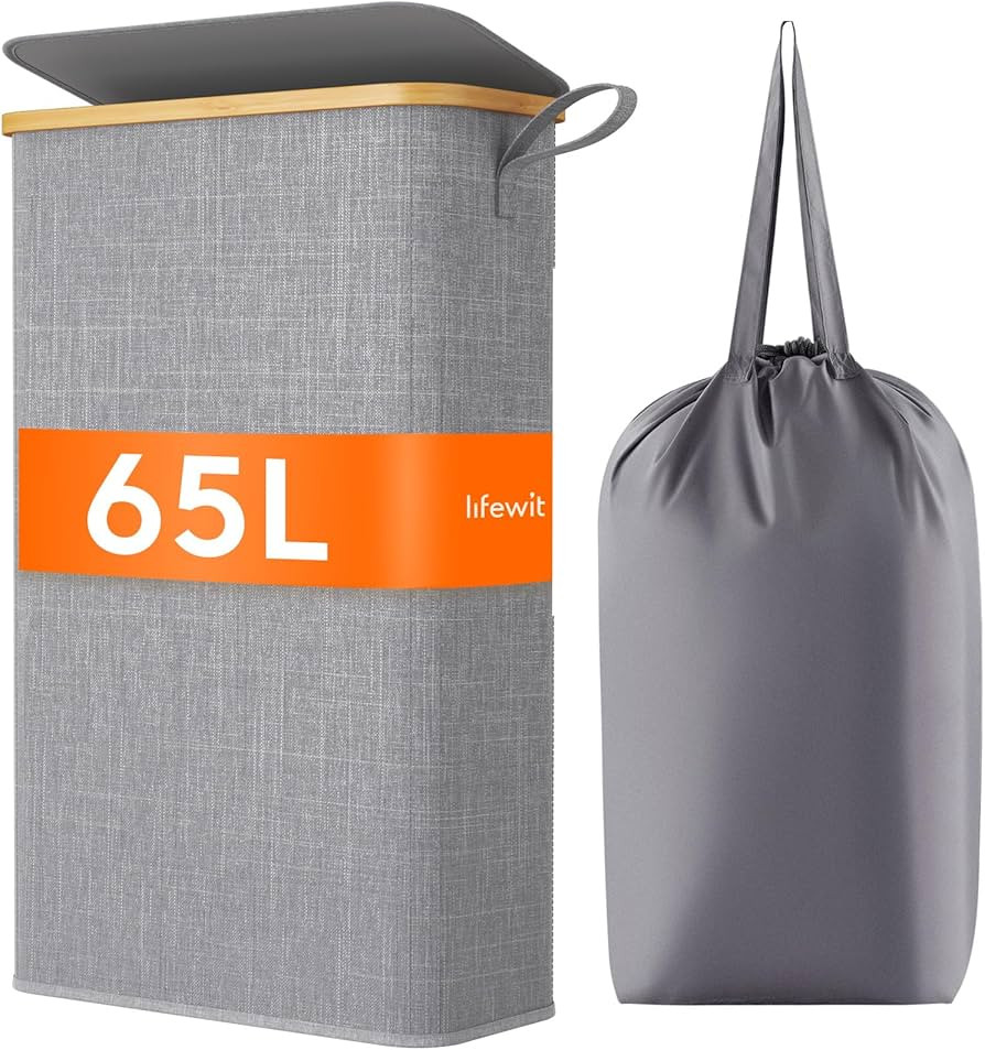 Lifewit 65L Slim Laundry Basket, Laundry Hamper with Lid, Narrow Laundry Bin with Removable Bag &... | Amazon (CA)