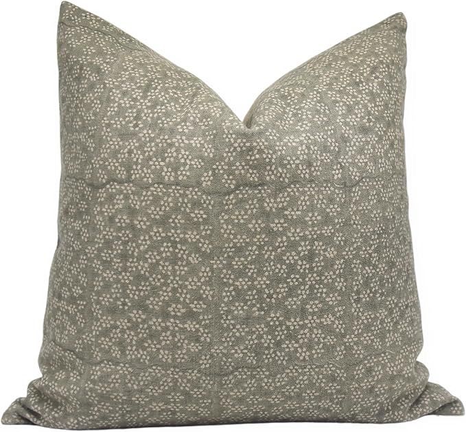 Block Print Thick Linen 14x20 Throw Pillow Covers, Handmade Vintage Pillow Covers for Sofa and Co... | Amazon (US)