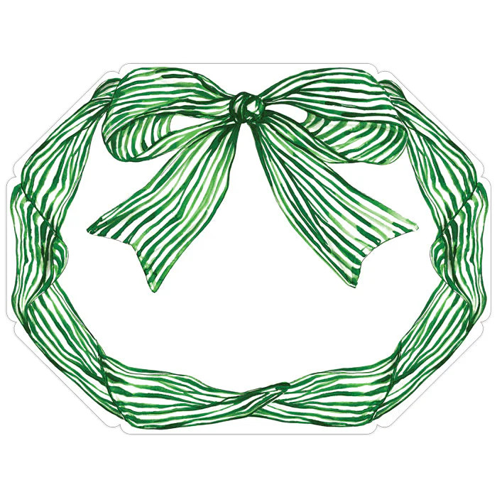 Dark Green Bow Posh Die-Cut Placemats | Rosanne Beck Collections