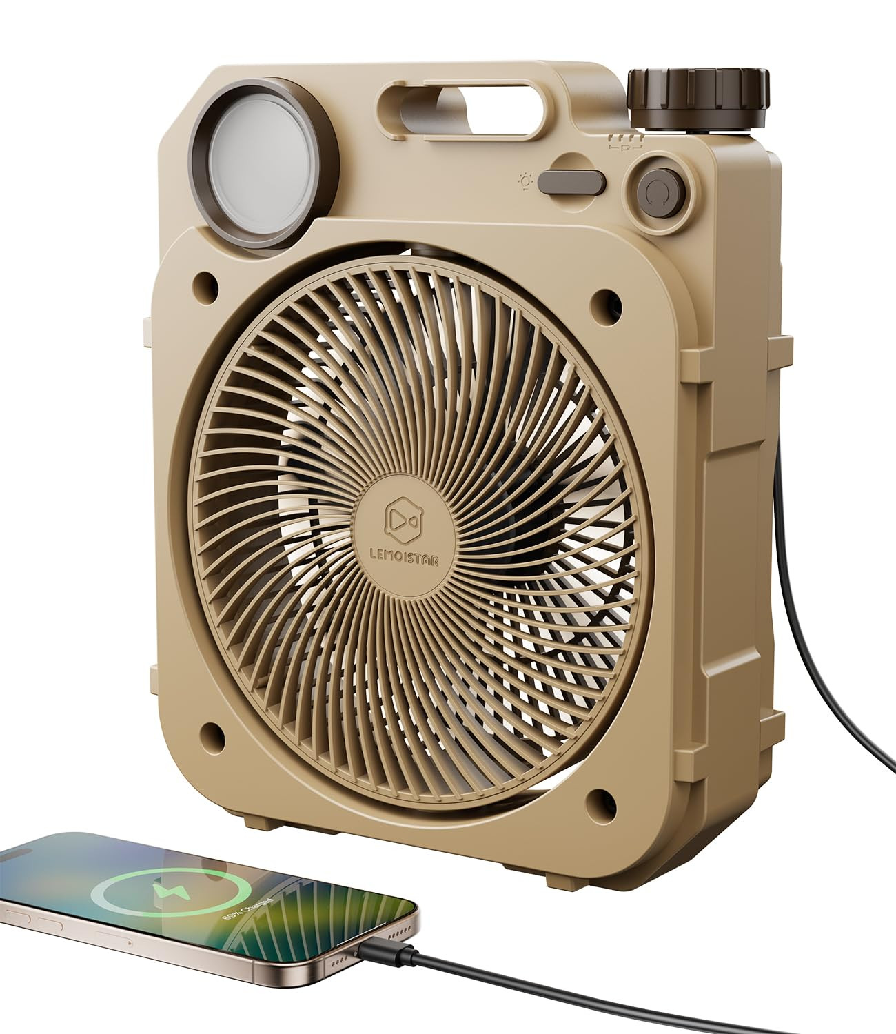 Portable Camping Fan, 20000mAh Rechargeable Battery Operated Fan with LED Lantern, 90° Auto-Osci... | Amazon (US)