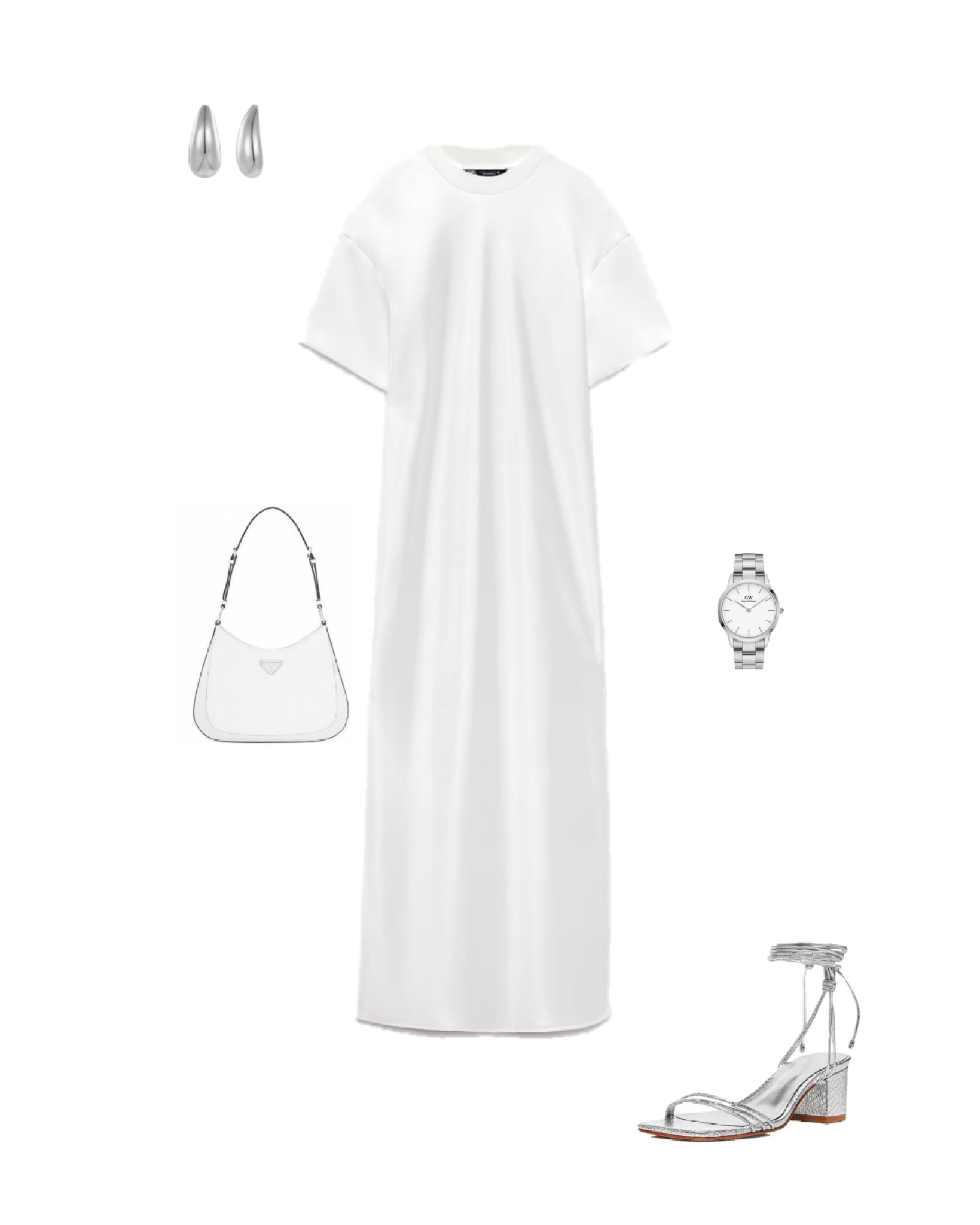 bachelorette white nite 🤍 xx

Zara satin effect midi dress, Prada Cleo brushed leather mini purse bag, Schutz Thea block leather ankle wrap silver sandals, Danielle Wellington Breda silver watch, silver chunky earrings 

#LTKFind #LTKwedding #LTKfit